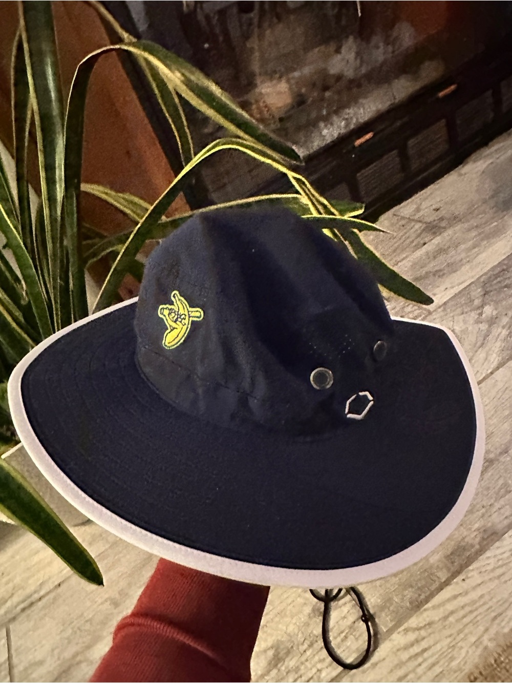 Unbranded Navy Boonie Hat with Neon Yellow Banana Patch